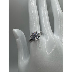 Sterling Silver Moissanite Engagement Wedding S925 Ring Size 7.5